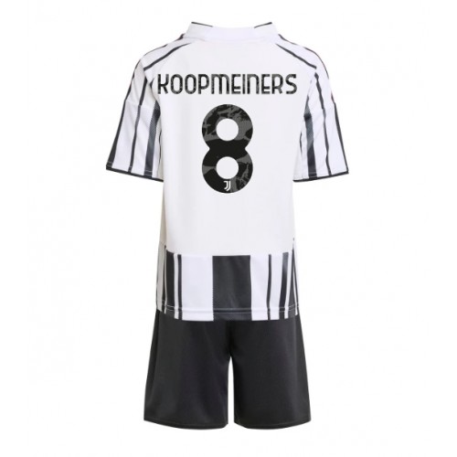 Stroje piłkarskie Juventus Teun Koopmeiners #8 Koszulka Podstawowej dla dzieci 2025-26 Krótki Rękaw (+ szorty)
